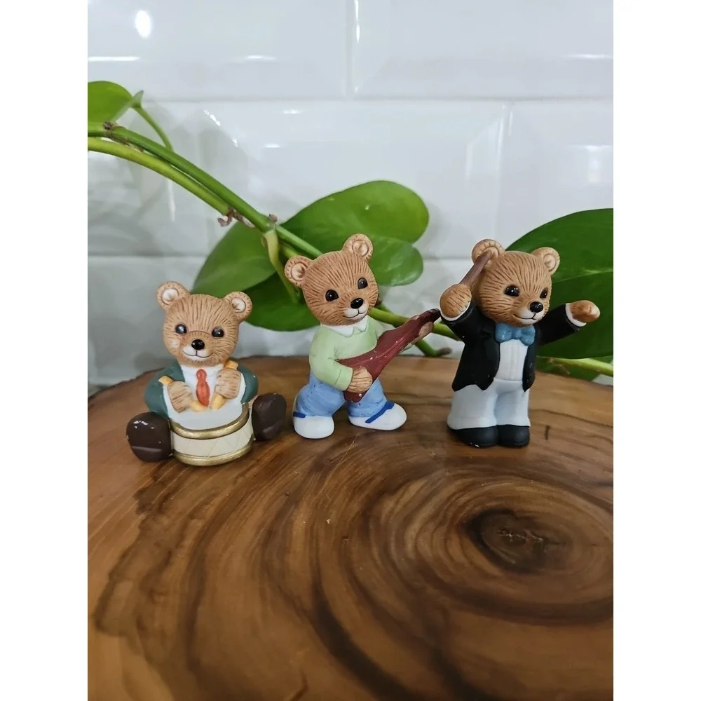 Vintage Homco Bears Figurine Lot‎ 9 Playing Instrument Band Orchestra Porcelain